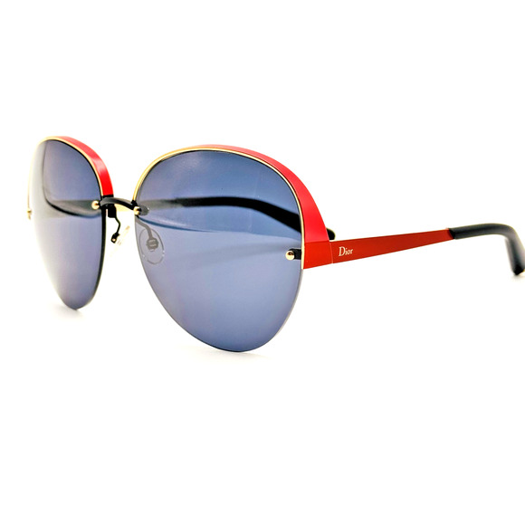 Dior Sunglasses Superbe RMU KU Red Round Frame Blue Lens Limited Edition 63mm main image 8